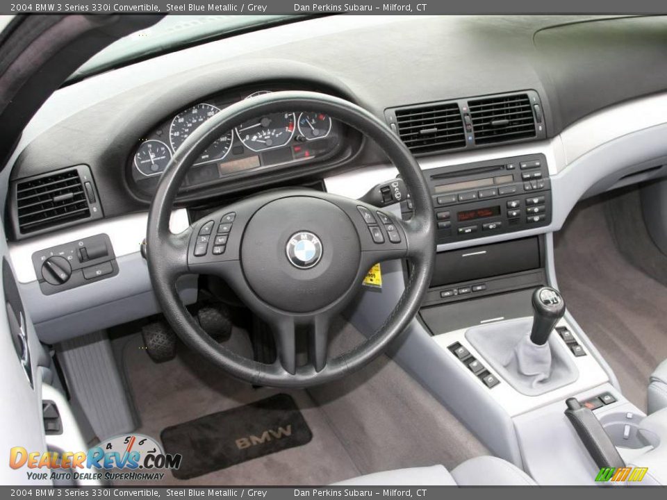 2004 BMW 3 Series 330i Convertible Steel Blue Metallic / Grey Photo #11