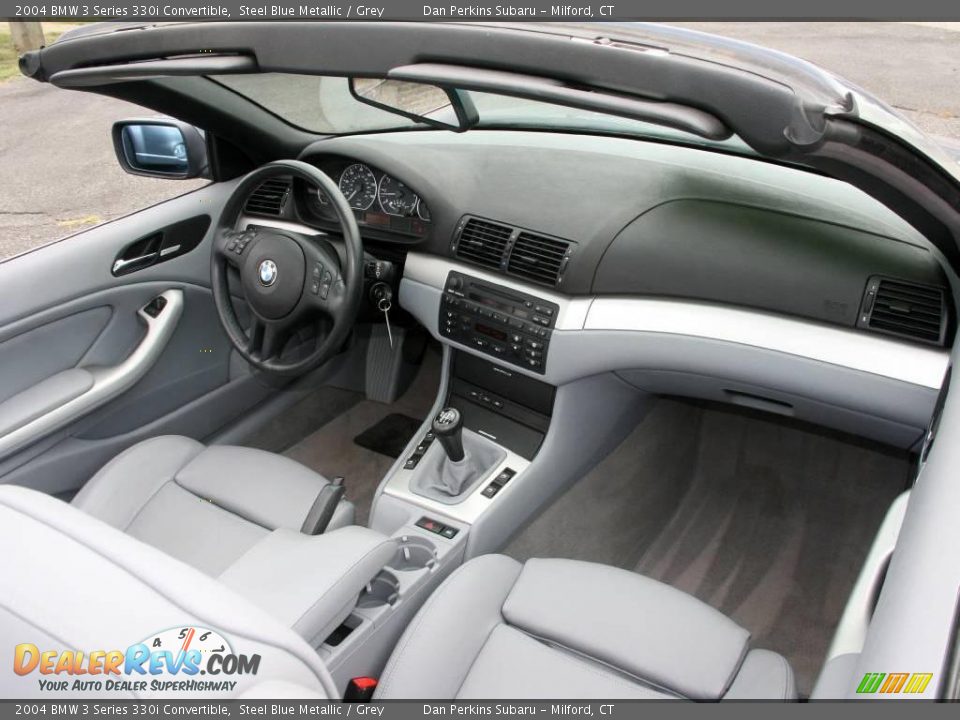 2004 BMW 3 Series 330i Convertible Steel Blue Metallic / Grey Photo #12
