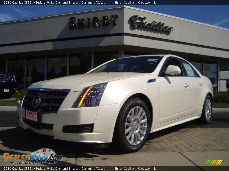 2010 Cadillac CTS 3.0 Sedan White Diamond Tricoat / Cashmere/Cocoa Photo #1
