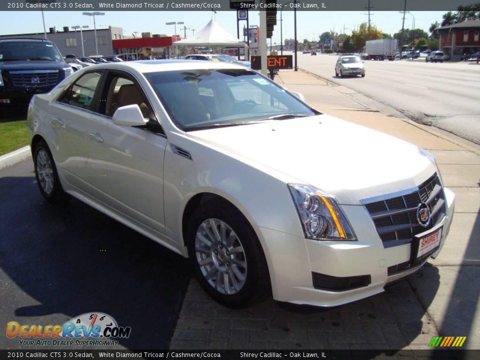 2010 Cadillac CTS 3.0 Sedan White Diamond Tricoat / Cashmere/Cocoa Photo #3
