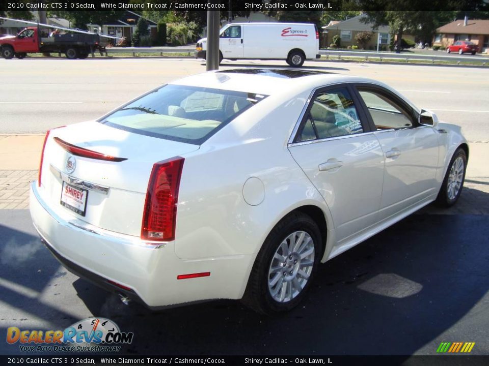 2010 Cadillac CTS 3.0 Sedan White Diamond Tricoat / Cashmere/Cocoa Photo #4