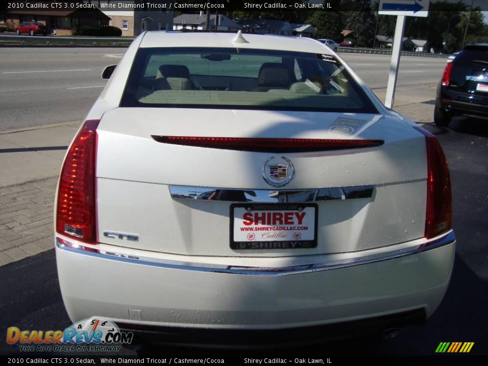 2010 Cadillac CTS 3.0 Sedan White Diamond Tricoat / Cashmere/Cocoa Photo #5