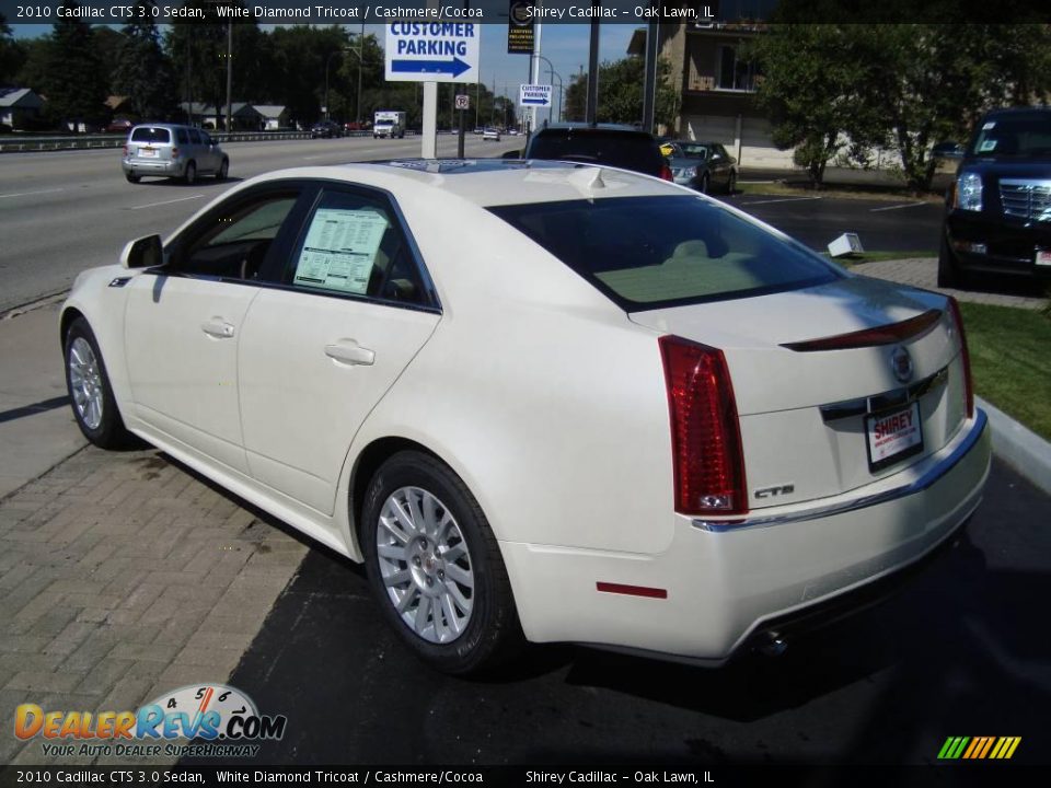 2010 Cadillac CTS 3.0 Sedan White Diamond Tricoat / Cashmere/Cocoa Photo #6