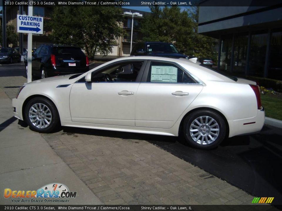 2010 Cadillac CTS 3.0 Sedan White Diamond Tricoat / Cashmere/Cocoa Photo #7