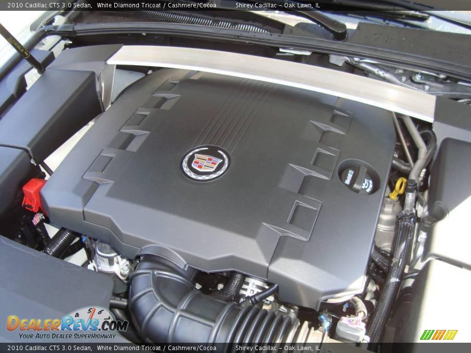 2010 Cadillac CTS 3.0 Sedan White Diamond Tricoat / Cashmere/Cocoa Photo #14