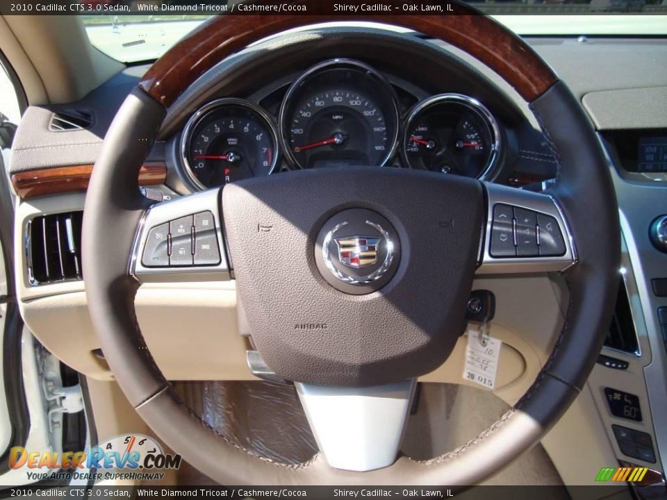 2010 Cadillac CTS 3.0 Sedan White Diamond Tricoat / Cashmere/Cocoa Photo #15