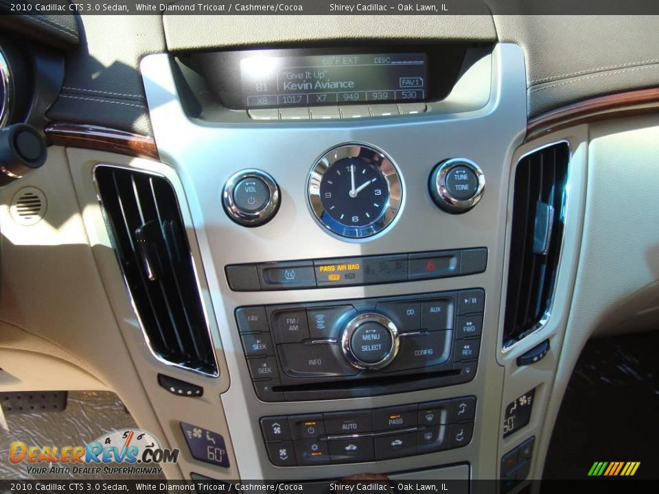 2010 Cadillac CTS 3.0 Sedan White Diamond Tricoat / Cashmere/Cocoa Photo #16
