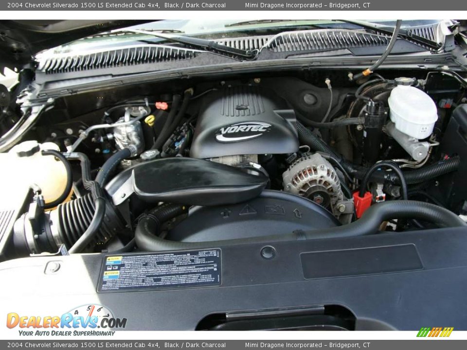 2004 Chevrolet Silverado 1500 LS Extended Cab 4x4 Black / Dark Charcoal Photo #20