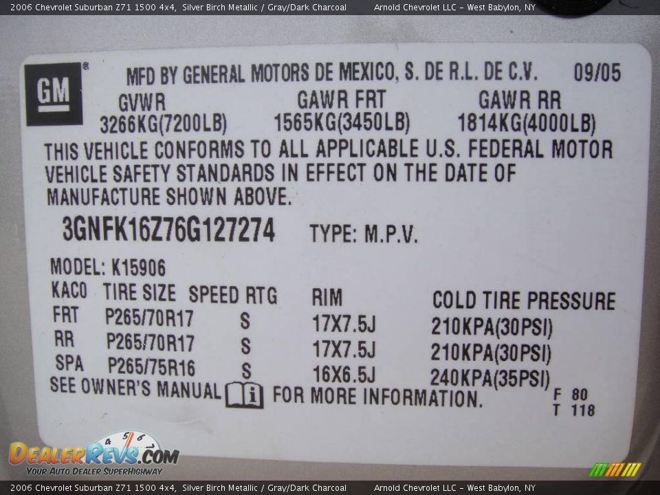 2006 Chevrolet Suburban Z71 1500 4x4 Silver Birch Metallic / Gray/Dark Charcoal Photo #16