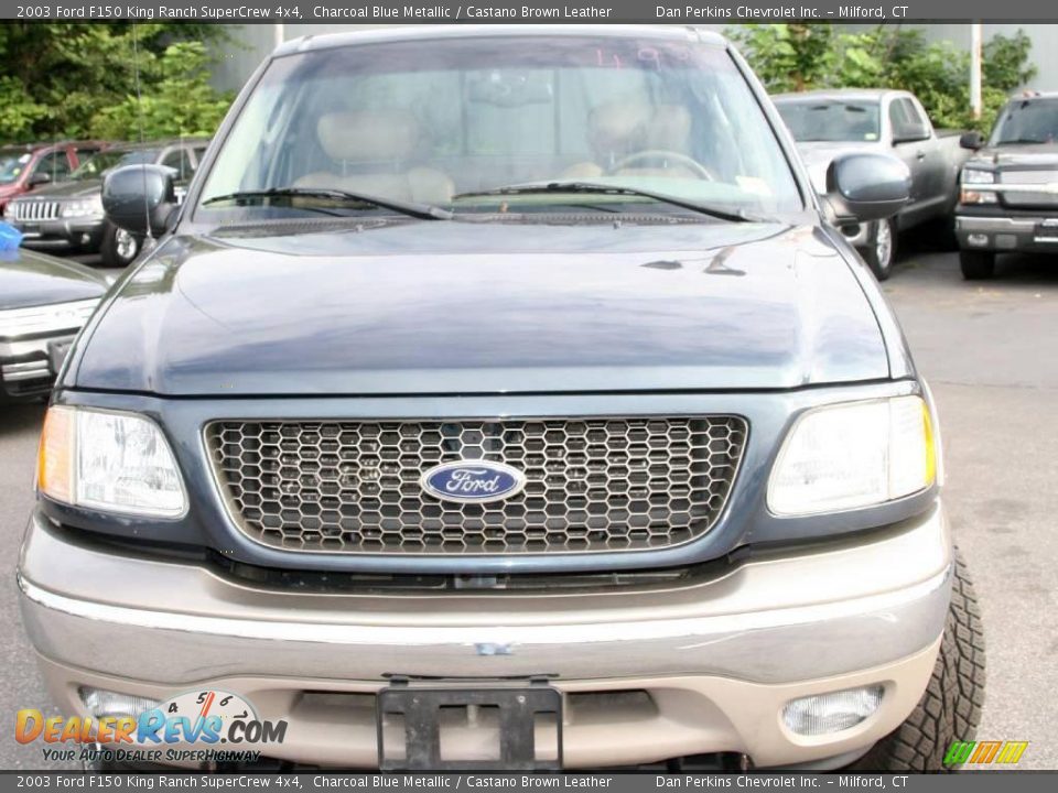 2003 Ford F150 King Ranch SuperCrew 4x4 Charcoal Blue Metallic / Castano Brown Leather Photo #2