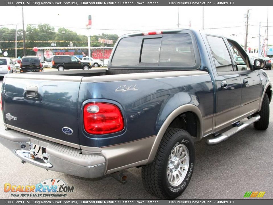 2003 Ford F150 King Ranch SuperCrew 4x4 Charcoal Blue Metallic / Castano Brown Leather Photo #5