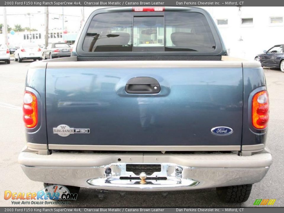 2003 Ford F150 King Ranch SuperCrew 4x4 Charcoal Blue Metallic / Castano Brown Leather Photo #6