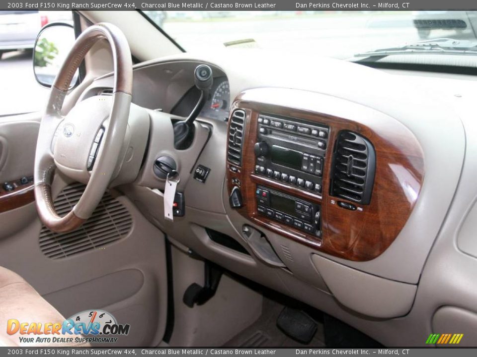 2003 Ford F150 King Ranch SuperCrew 4x4 Charcoal Blue Metallic / Castano Brown Leather Photo #7