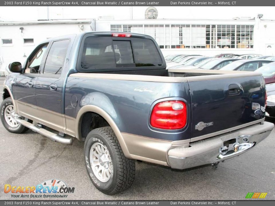 2003 Ford F150 King Ranch SuperCrew 4x4 Charcoal Blue Metallic / Castano Brown Leather Photo #8