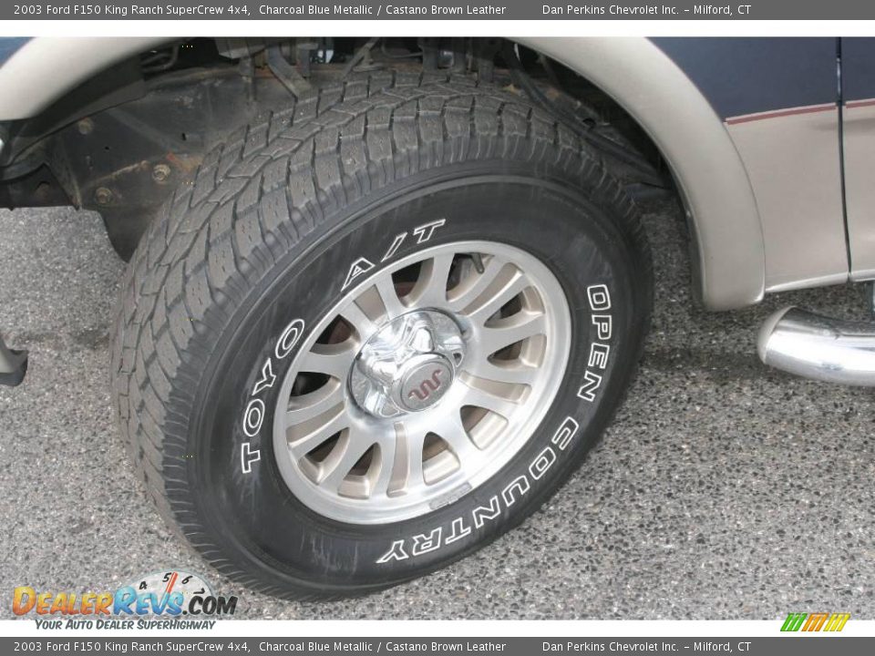 2003 Ford F150 King Ranch SuperCrew 4x4 Charcoal Blue Metallic / Castano Brown Leather Photo #10
