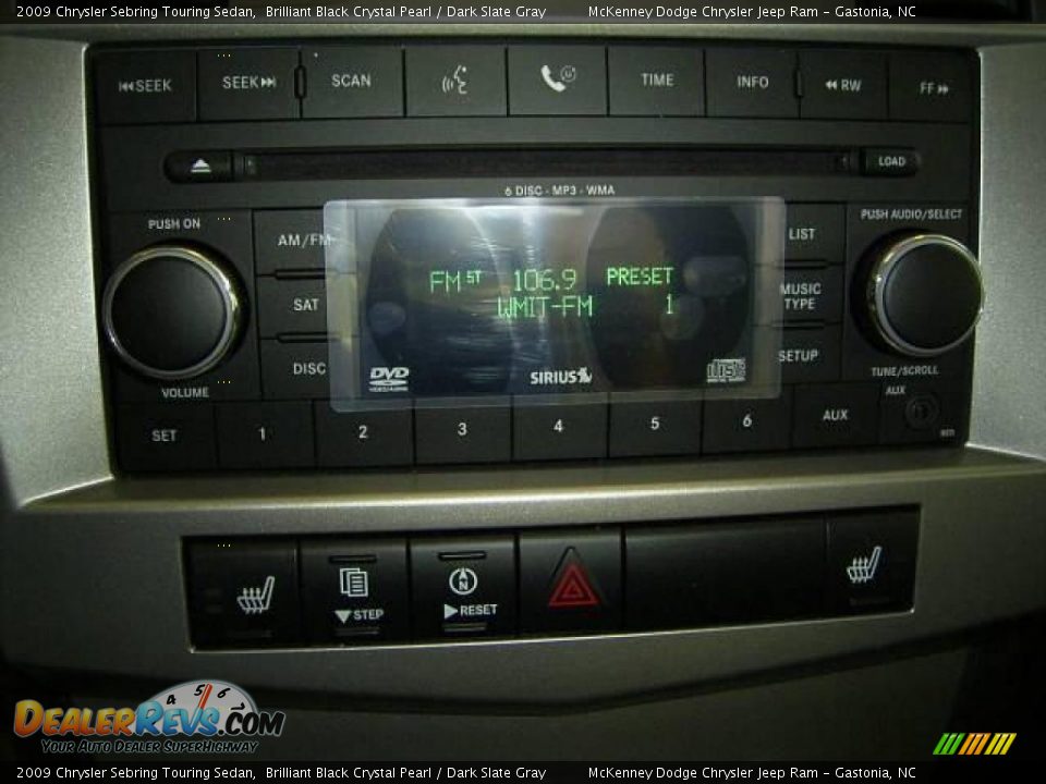 2009 Chrysler Sebring Touring Sedan Brilliant Black Crystal Pearl / Dark Slate Gray Photo #22