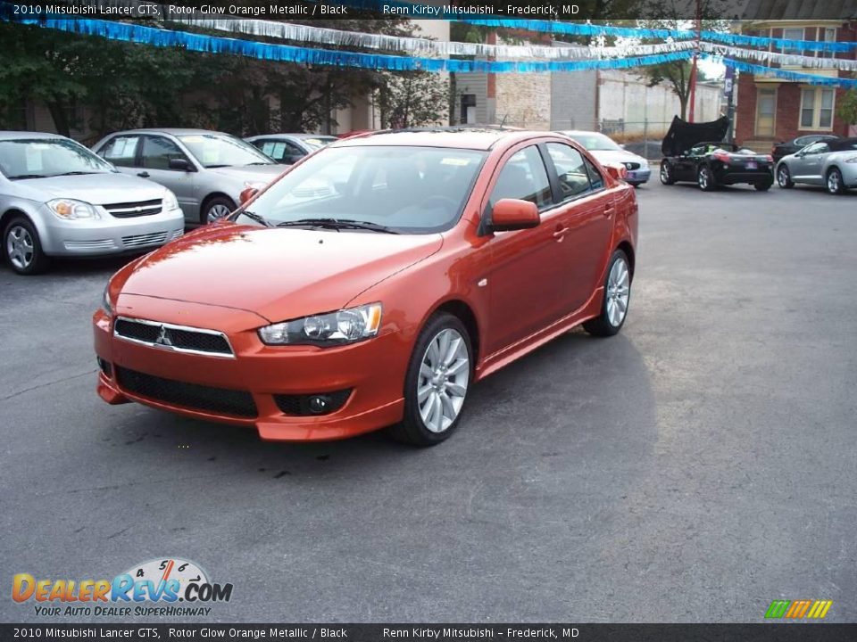 2010 Mitsubishi Lancer GTS Rotor Glow Orange Metallic / Black Photo #1