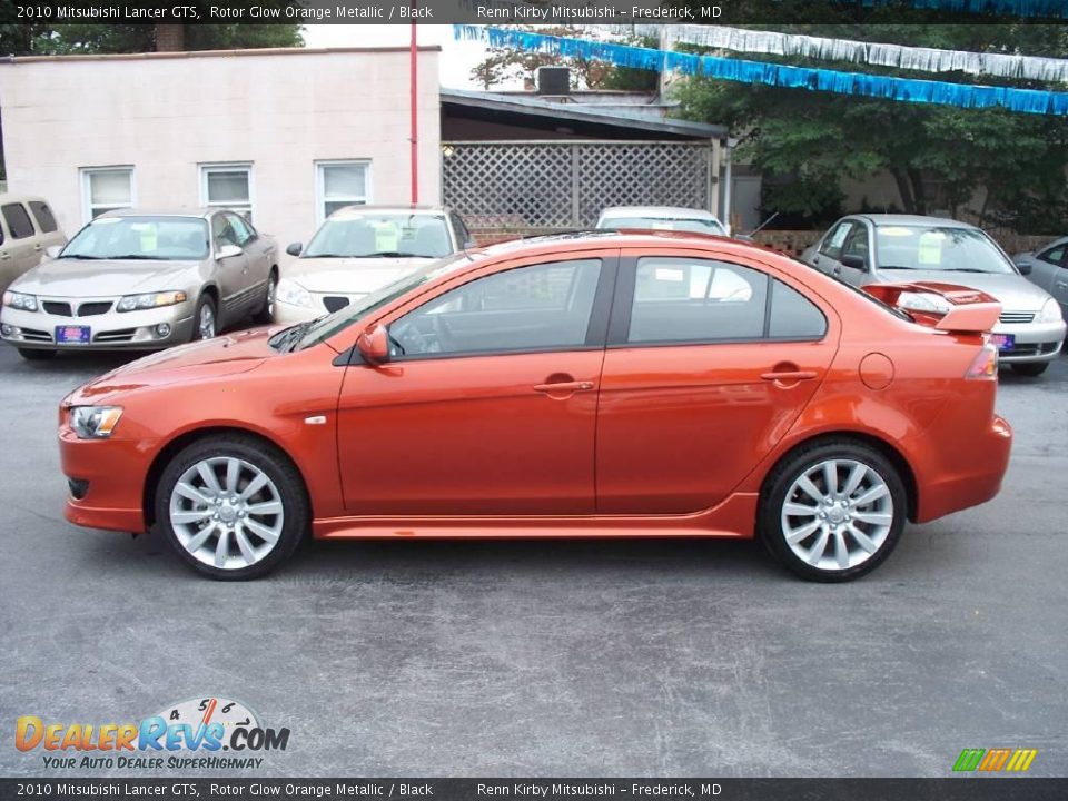 2010 Mitsubishi Lancer GTS Rotor Glow Orange Metallic / Black Photo #2