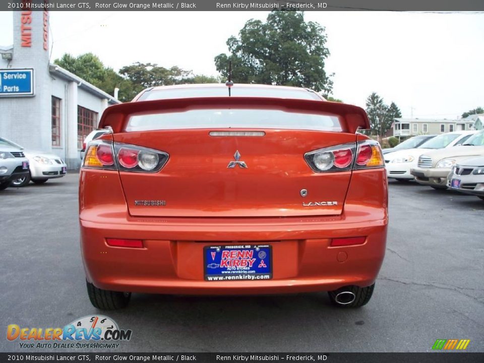 2010 Mitsubishi Lancer GTS Rotor Glow Orange Metallic / Black Photo #12