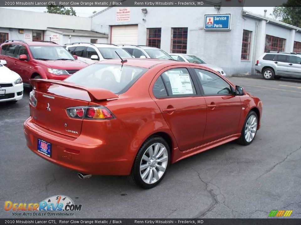 2010 Mitsubishi Lancer GTS Rotor Glow Orange Metallic / Black Photo #13