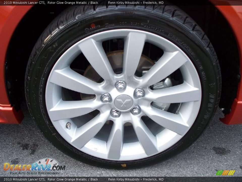 2010 Mitsubishi Lancer GTS Rotor Glow Orange Metallic / Black Photo #14
