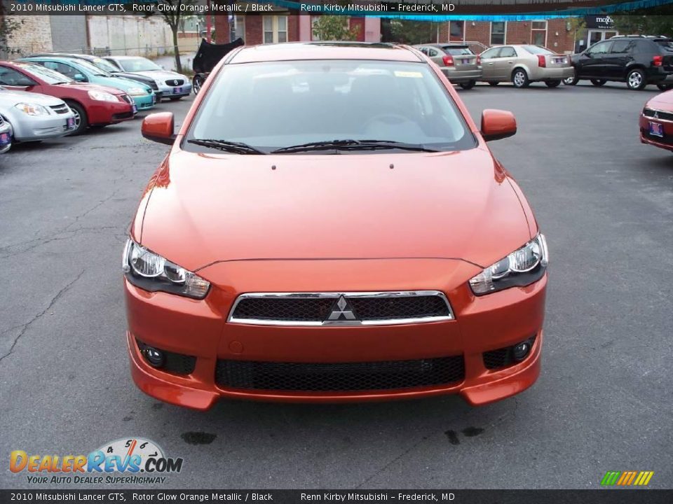 2010 Mitsubishi Lancer GTS Rotor Glow Orange Metallic / Black Photo #15