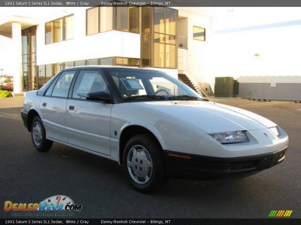 1991 Saturn S Series SL1 Sedan White / Gray Photo #4