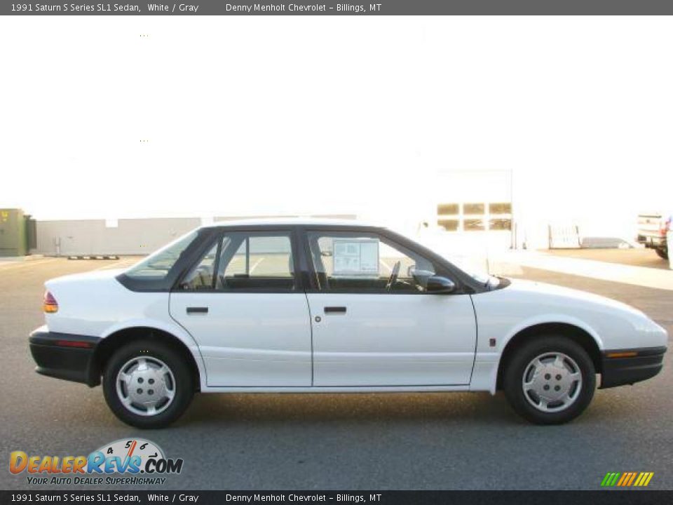 1991 Saturn S Series SL1 Sedan White / Gray Photo #6