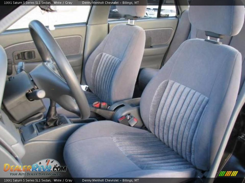 1991 Saturn S Series SL1 Sedan White / Gray Photo #10