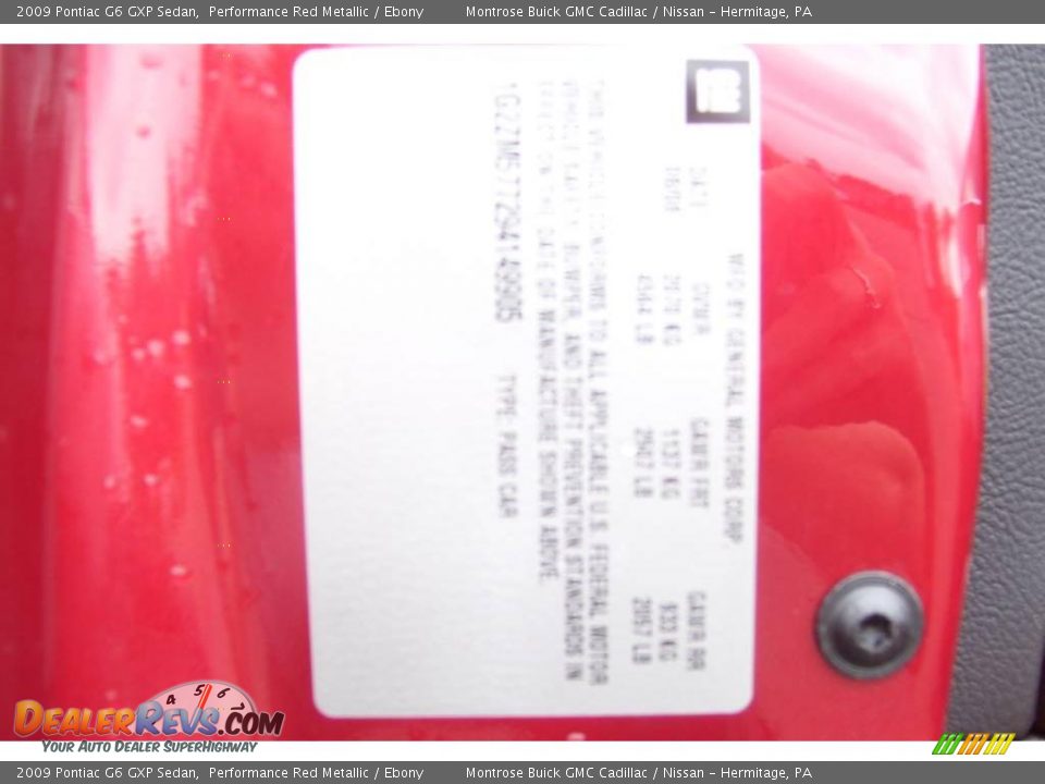 2009 Pontiac G6 GXP Sedan Performance Red Metallic / Ebony Photo #8