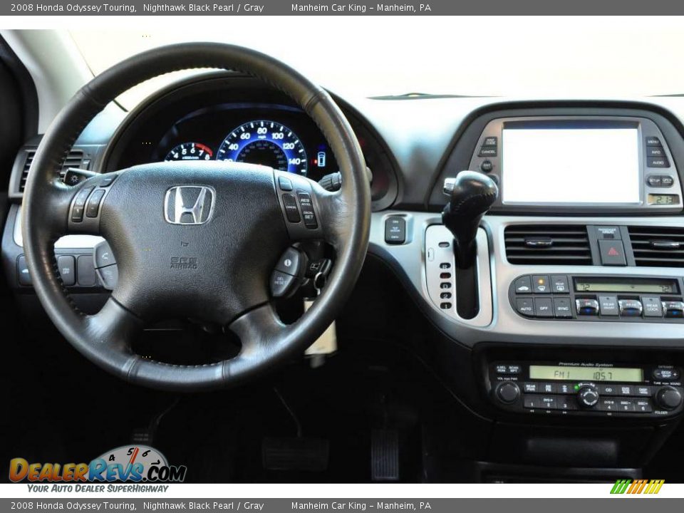 2008 Honda Odyssey Touring Nighthawk Black Pearl / Gray Photo #7
