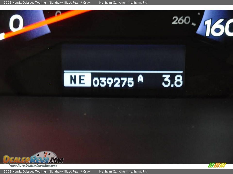 2008 Honda Odyssey Touring Nighthawk Black Pearl / Gray Photo #11