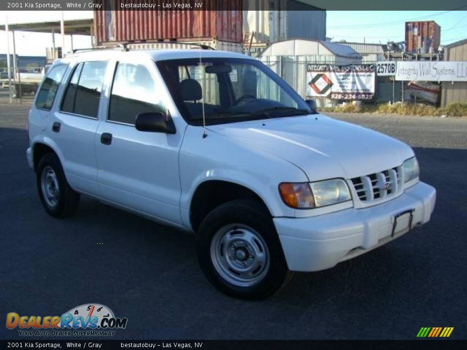 2001 Kia Sportage White / Gray Photo #6