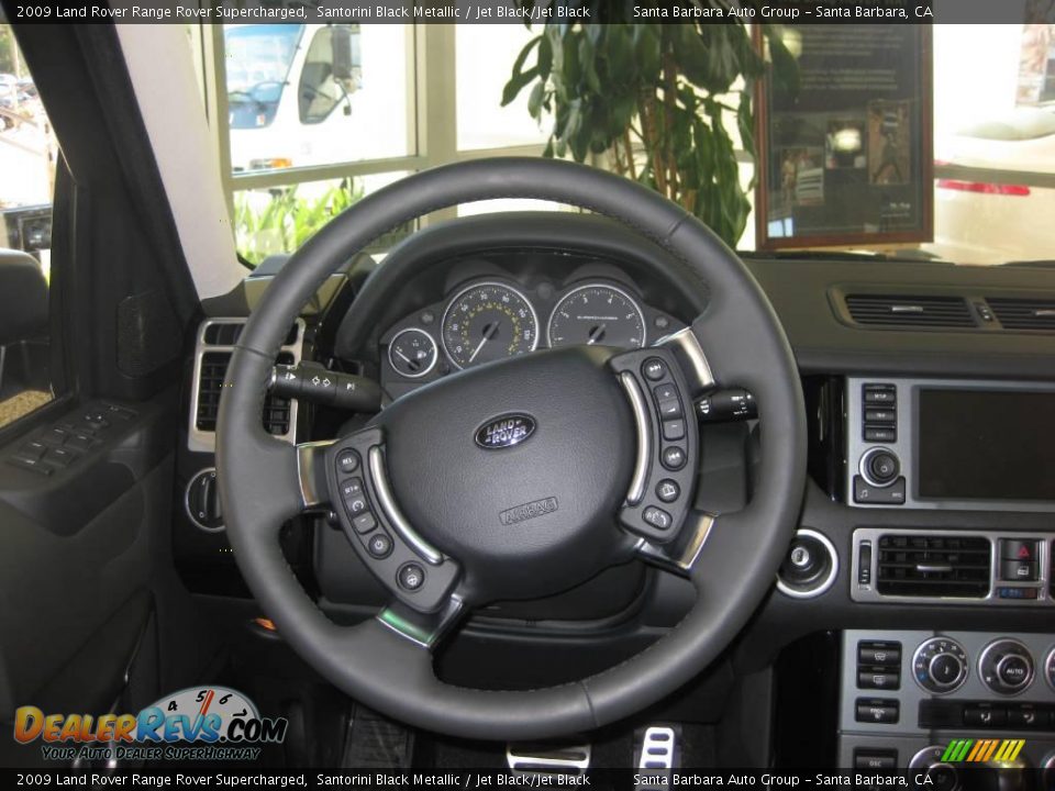 2009 Land Rover Range Rover Supercharged Santorini Black Metallic / Jet Black/Jet Black Photo #7