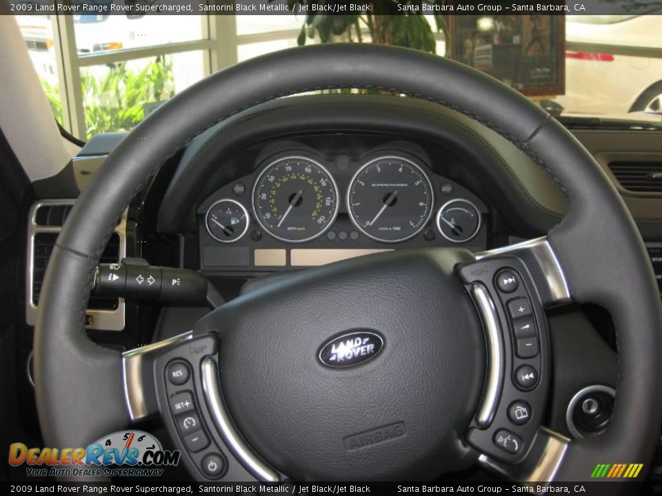 2009 Land Rover Range Rover Supercharged Santorini Black Metallic / Jet Black/Jet Black Photo #10