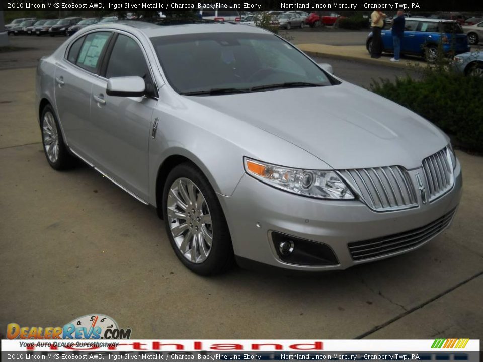 2010 Lincoln MKS EcoBoost AWD Ingot Silver Metallic / Charcoal Black/Fine Line Ebony Photo #15