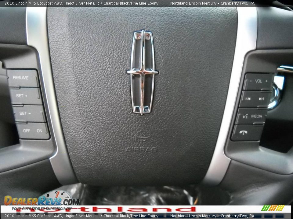 2010 Lincoln MKS EcoBoost AWD Ingot Silver Metallic / Charcoal Black/Fine Line Ebony Photo #19