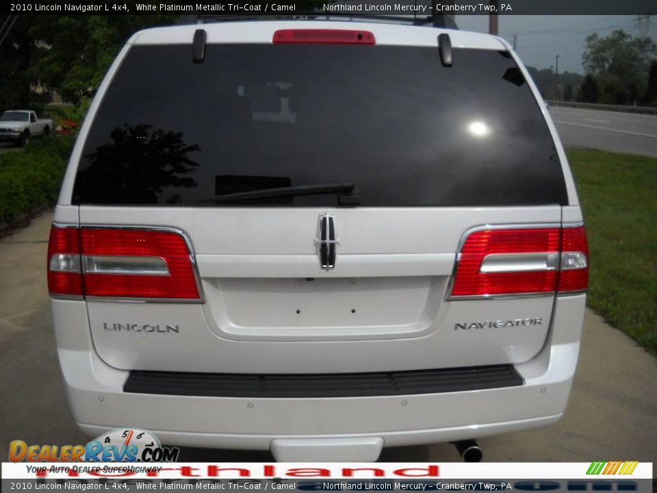 2010 Lincoln Navigator L 4x4 White Platinum Metallic Tri-Coat / Camel Photo #3