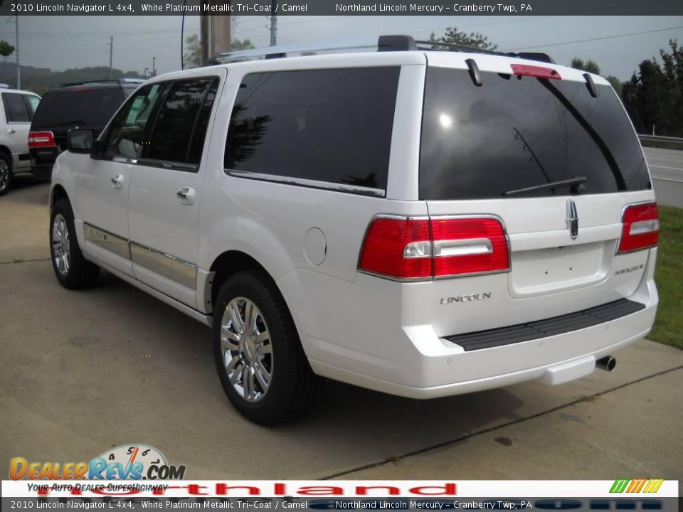 2010 Lincoln Navigator L 4x4 White Platinum Metallic Tri-Coat / Camel Photo #4