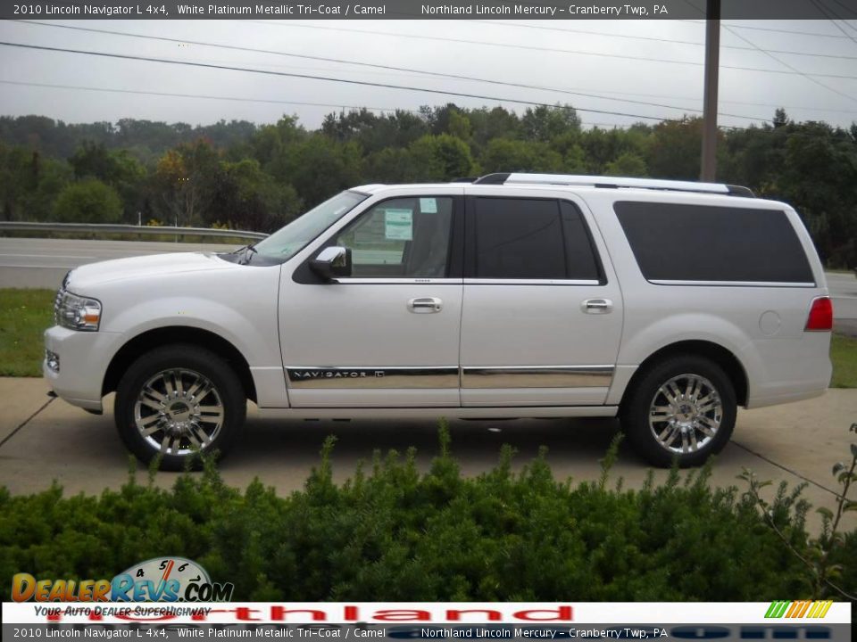 2010 Lincoln Navigator L 4x4 White Platinum Metallic Tri-Coat / Camel Photo #5