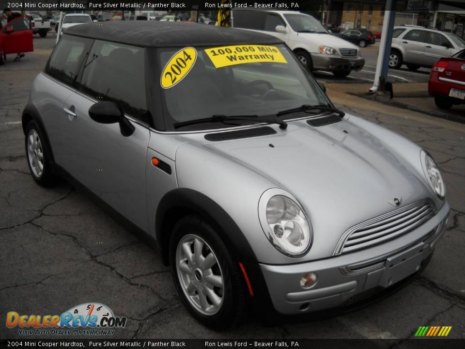 2004 Mini Cooper Hardtop Pure Silver Metallic / Panther Black Photo #20