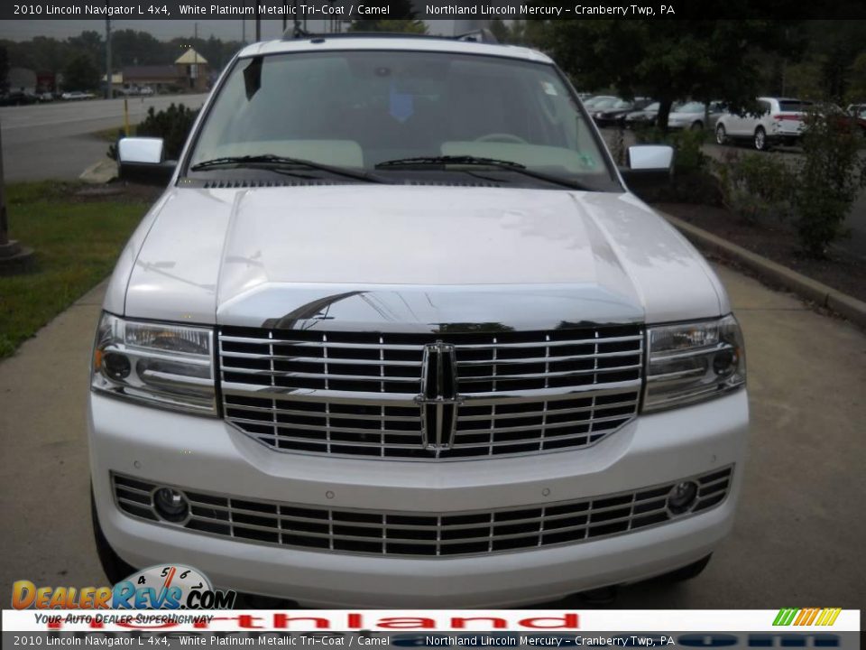 2010 Lincoln Navigator L 4x4 White Platinum Metallic Tri-Coat / Camel Photo #14