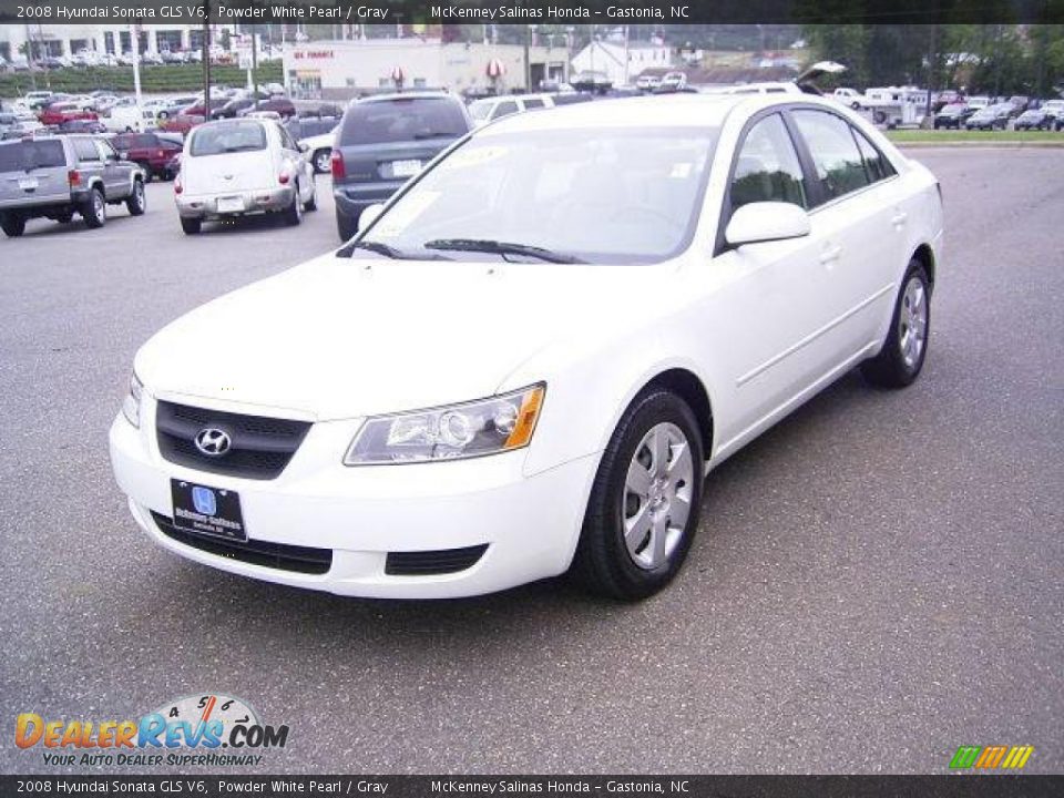 2008 Hyundai Sonata GLS V6 Powder White Pearl / Gray Photo #1