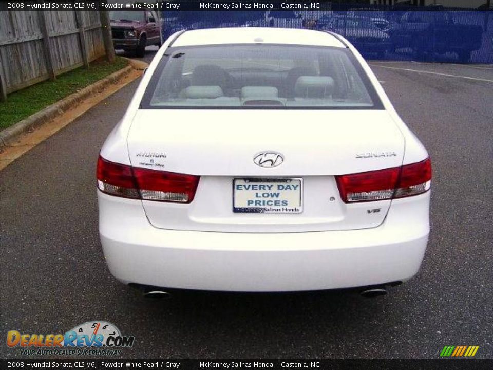 2008 Hyundai Sonata GLS V6 Powder White Pearl / Gray Photo #3