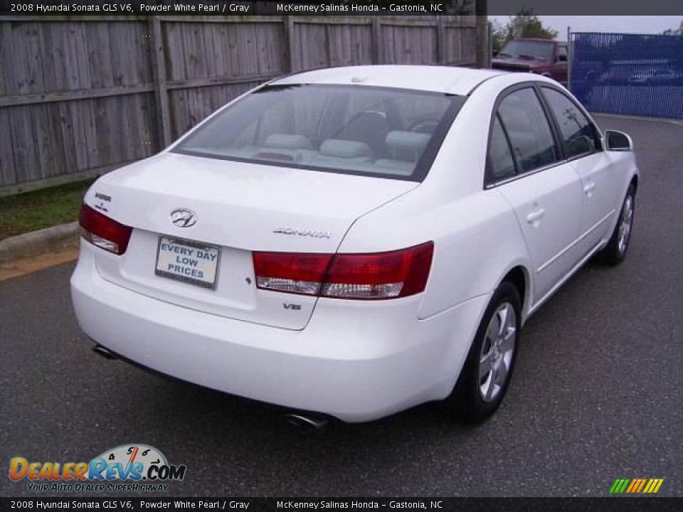 2008 Hyundai Sonata GLS V6 Powder White Pearl / Gray Photo #4