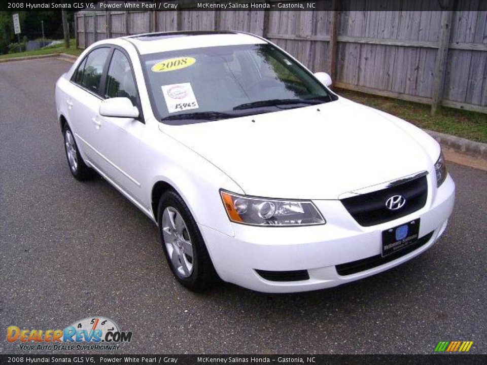2008 Hyundai Sonata GLS V6 Powder White Pearl / Gray Photo #5
