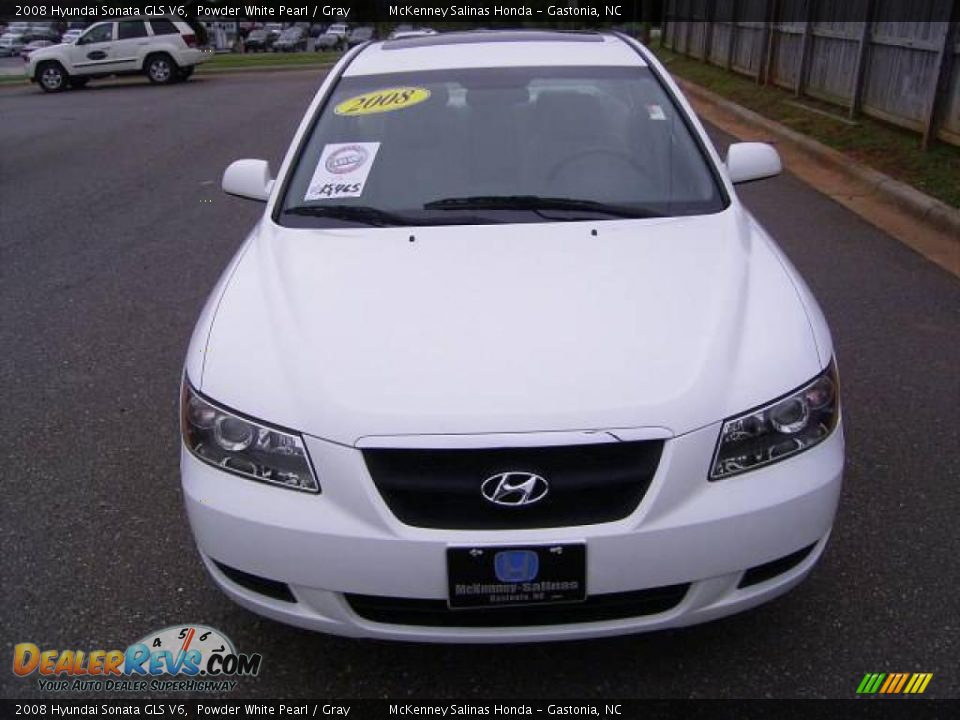 2008 Hyundai Sonata GLS V6 Powder White Pearl / Gray Photo #6