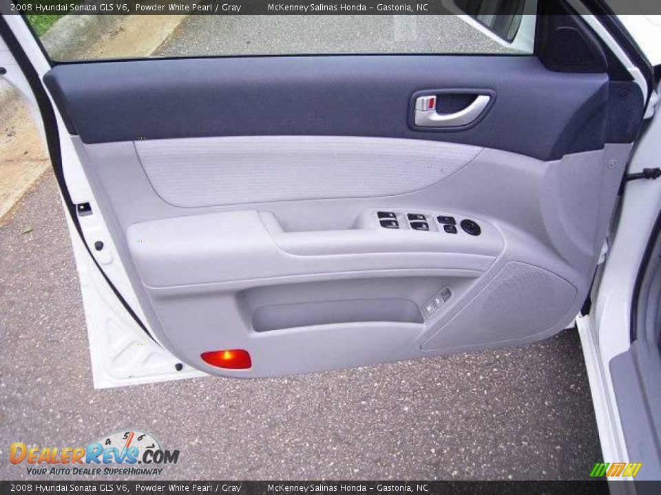 2008 Hyundai Sonata GLS V6 Powder White Pearl / Gray Photo #7