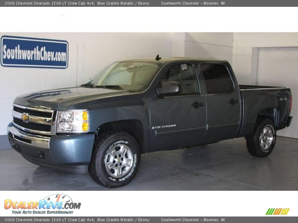 2009 Chevrolet Silverado 1500 LT Crew Cab 4x4 Blue Granite Metallic / Ebony Photo #1