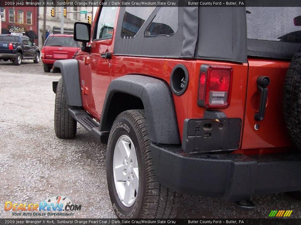 2009 Jeep Wrangler X 4x4 Sunburst Orange Pearl Coat / Dark Slate Gray/Medium Slate Gray Photo #4